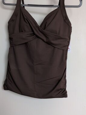 Lands' End Brown Twist-Front Tankini